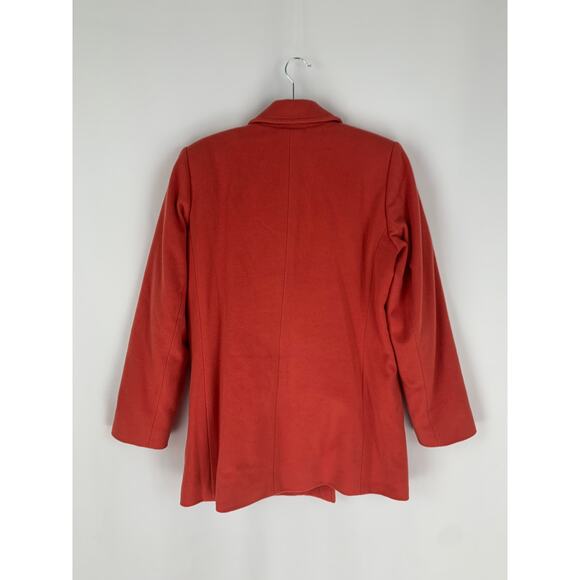 L.L. Bean Thinsulate Wool Cashmere Double Breasted Peacoat Womens Size 10 Orange - Picture 10 of 10